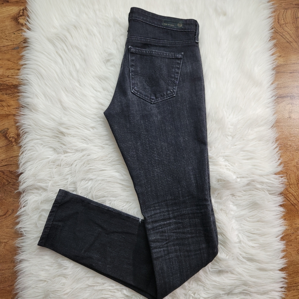 Ag Black Wash Aubrey Skinny Straight Denim 27
